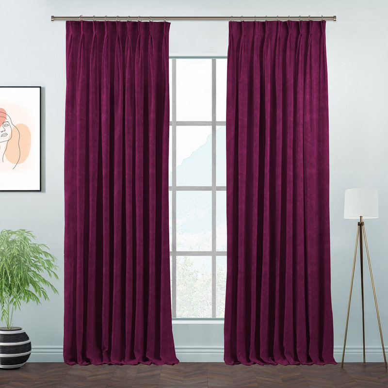 Room Darkening Single Curtain Panel, Tyrian Purple, 190cm Width x 375cm Drop