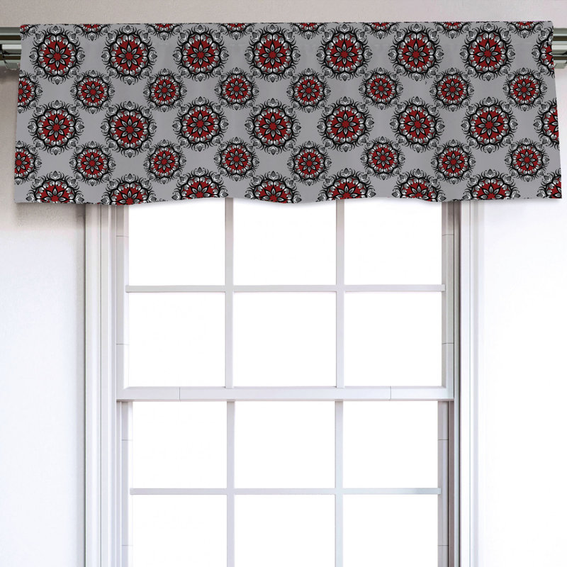 Sateen Floral Ruffled Window Valance