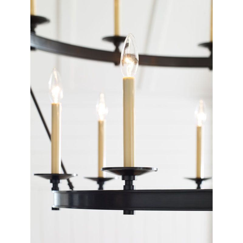 Chapman & Myers Launceton Two Tiered Chandelier, 55" H x 53.25" W x 53.25" D, Bronze