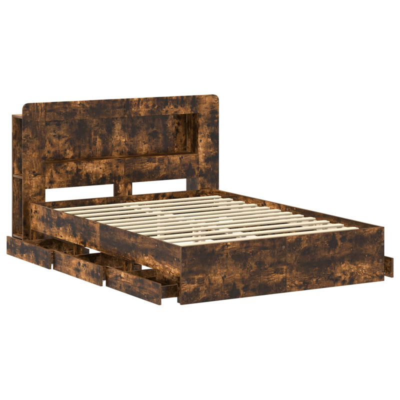 Bed Frame, Double (4'6), Smoked Oak