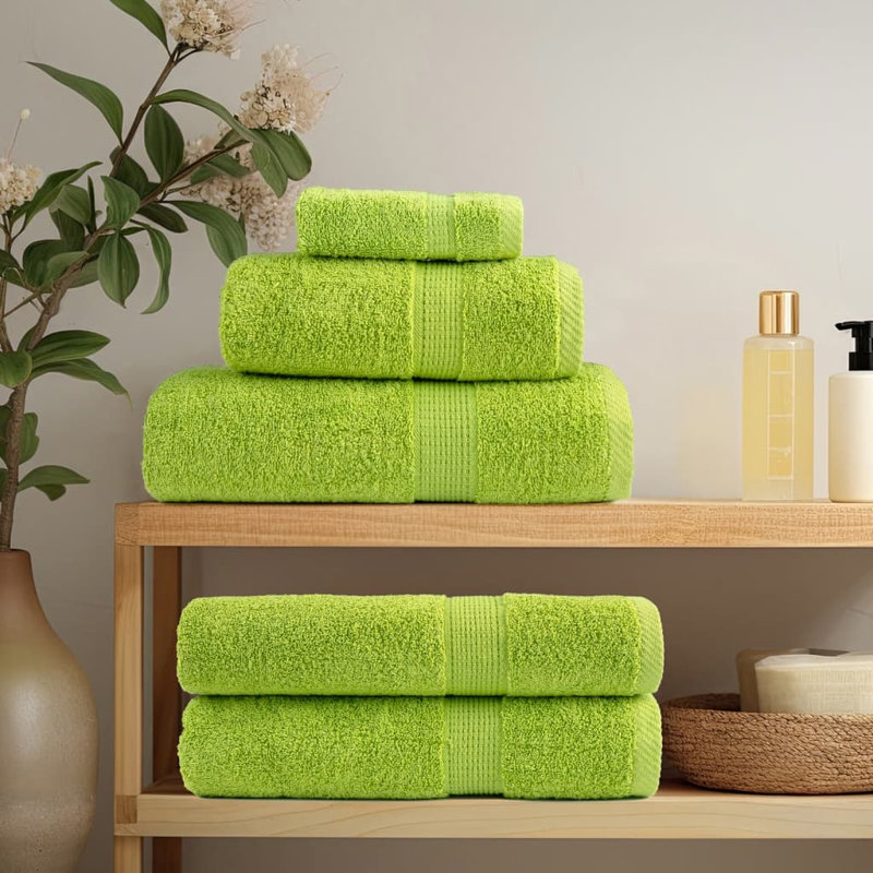 Premium Shower Towels SOLUND 4Pcs 600Gsm, Apple Green, Hand Towels - 4 Pack