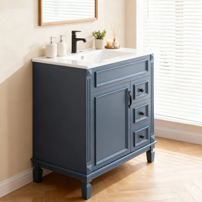 30" Free-Standing Modern Single Bathroom Vanity With Sink