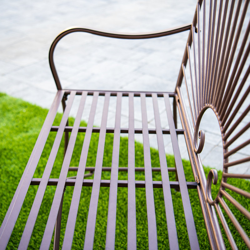 Metal Outdoor Bench, Brown