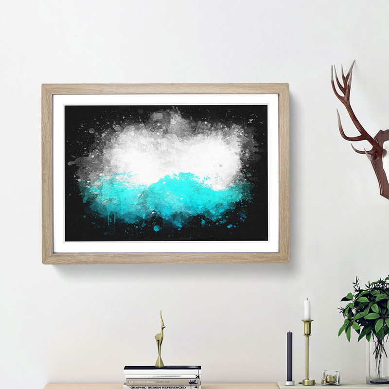 Mountain Tops - Picture Frame Graphic Art Print, 33cm H x 45cm W x 2cm D, Oak Framed