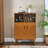 31.5" Rustic Liquor Cabinet with Wine Glass Holder, Wine Rack & Adjustable Shelf, Sideboard Buffet for Farmhouse Dining Room