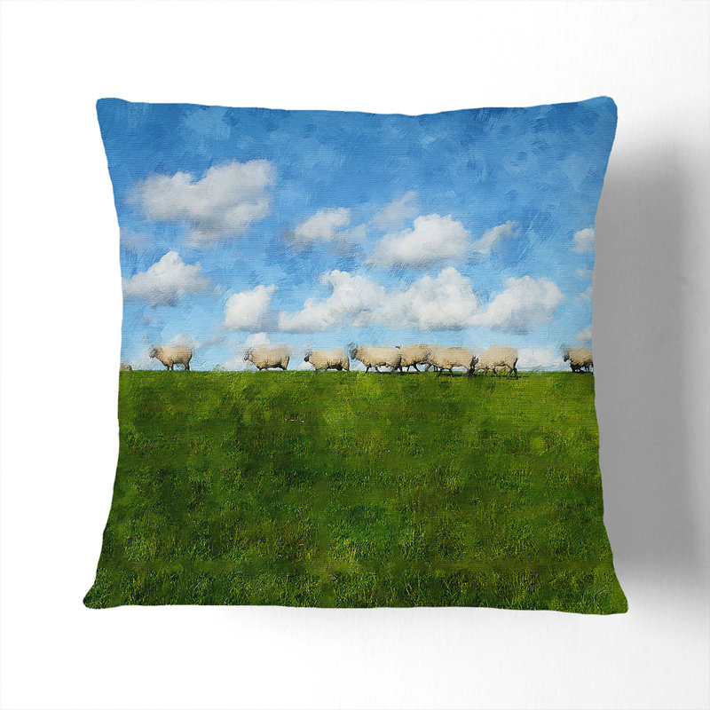 Flock of Sheep Vol.4 Scatter Cushion, White, 40cm H x 40cm W x 15cm D