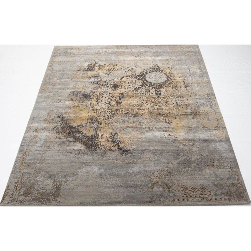 Contemporary, Transitional One-of-a-Kind Rectangle 8'1" X 10' Hand Knotted Area Rug