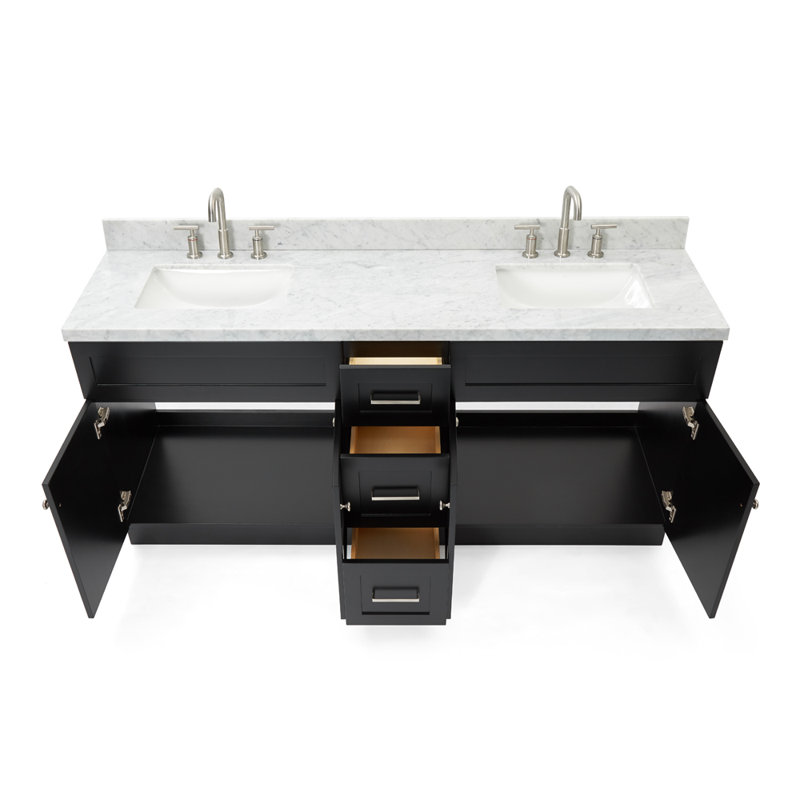 Ensemble de meuble-lavabo double 73 po Hamlet, Noir