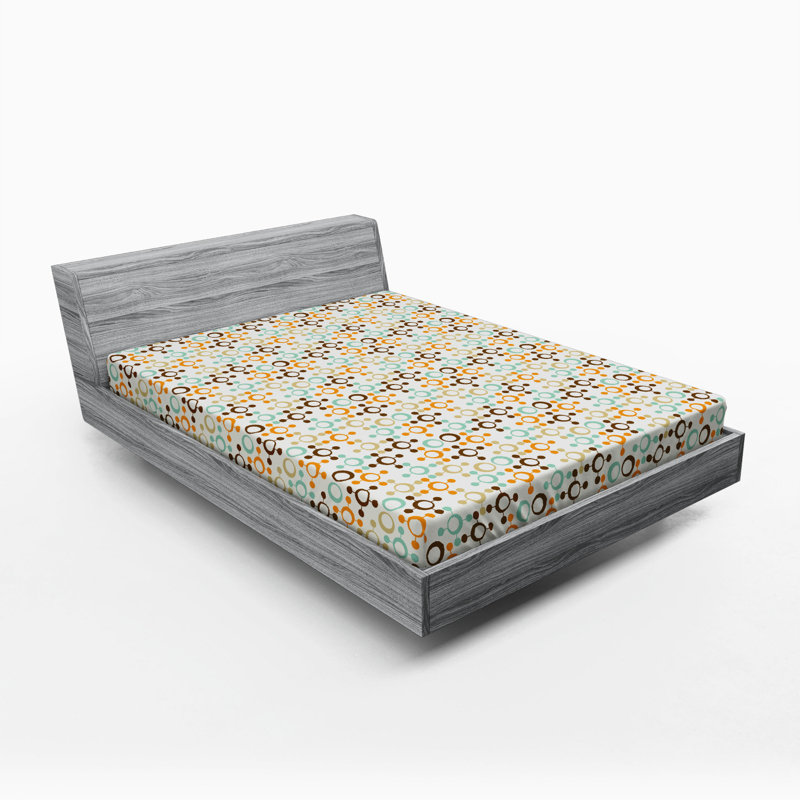 Microfiber Geometric Fitted Sheet, Queen Fitted Sheet