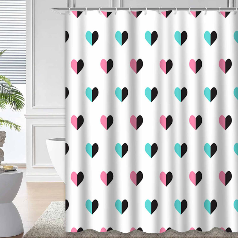 Rideau de douche avec 12 crochets, L 72 po x l 72 po