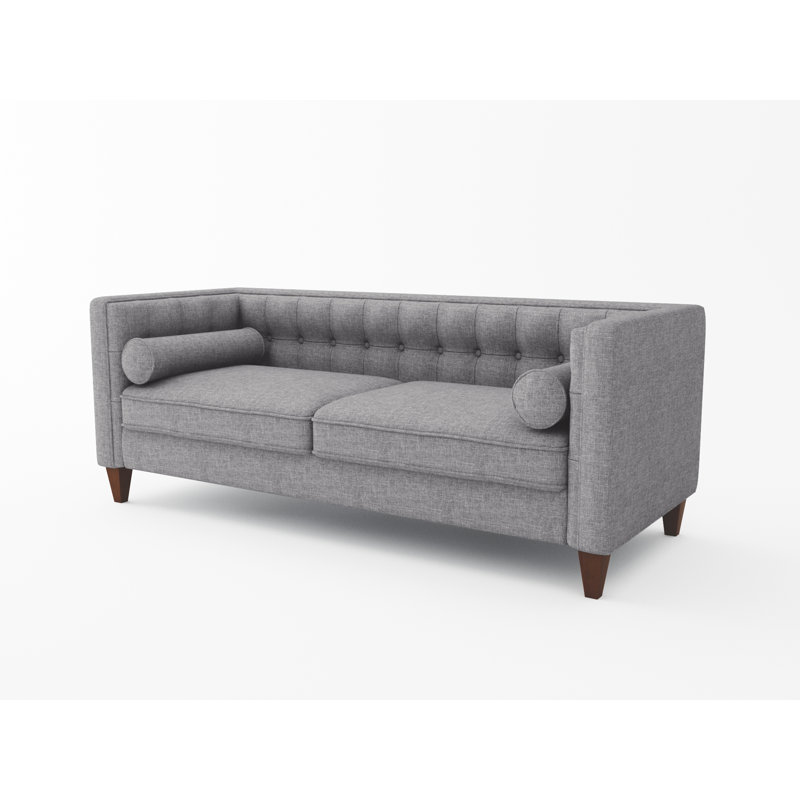 Causeuse 78 po Linen, 100 % polyester gris