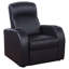 Fauteuil inclinable noir rembourré avec porte-gobelet