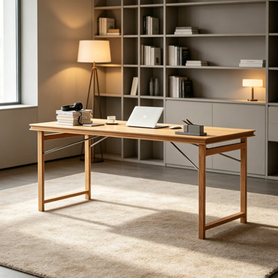 Exquisite light brown useful writing desk 70.86in