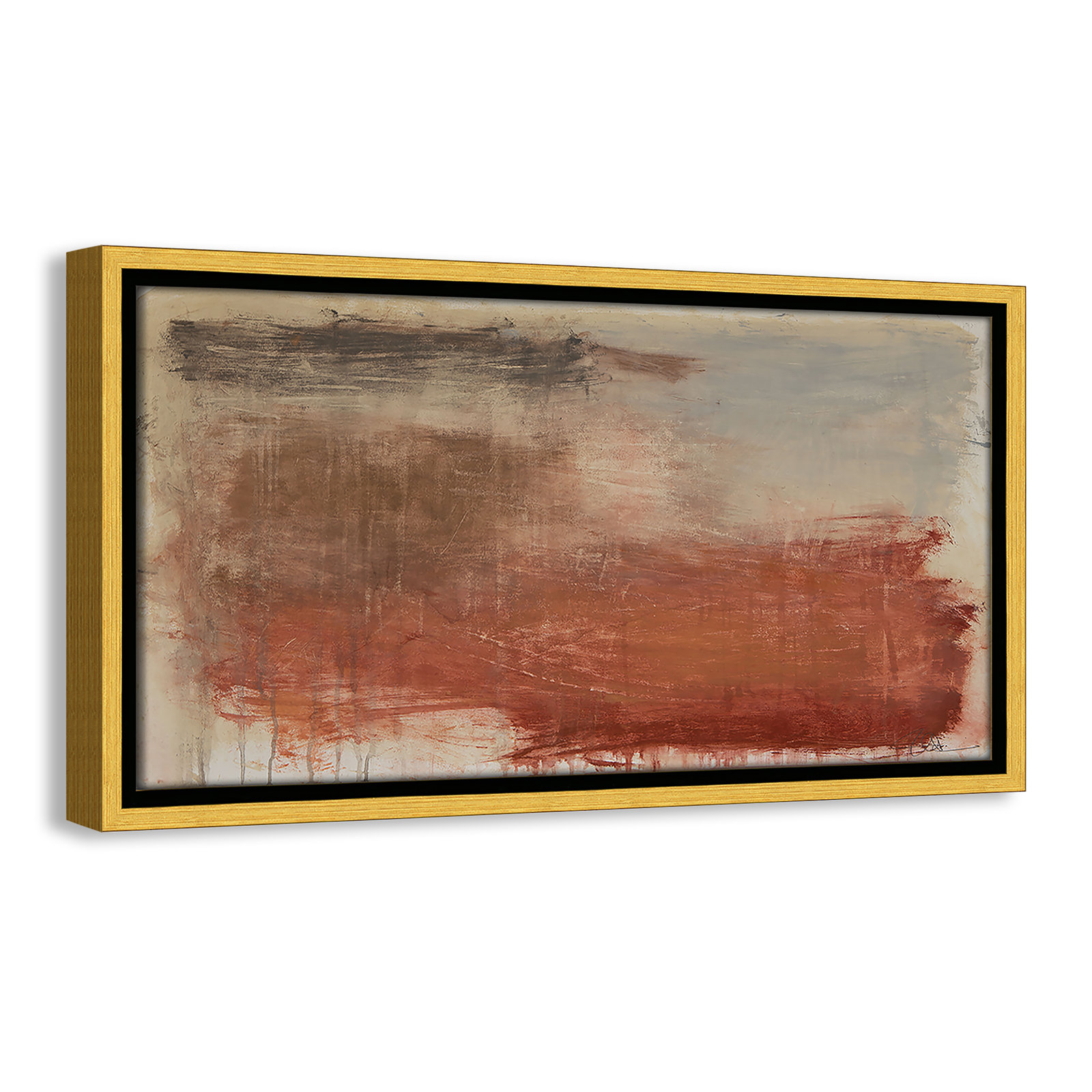 Autumn Over The Rivera Print by , 9.5" H x 17.5" W, Gold