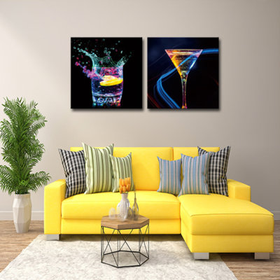 Neon Lights Drinks 2 Piece Wall Decor Set