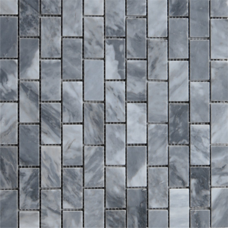 Carreau de mosaïque pour mur et plancher en brique de marbre 12 po x 12 po Bardiglio, Gris clair