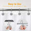 Paquet de 12 crochets de rideau de douche en alliage de zinc perlé - Design antirouille plaqué chrome, glissement en douceur avec crochet en S anti-chute, décoration de salle de bain élégante et support polyvalent