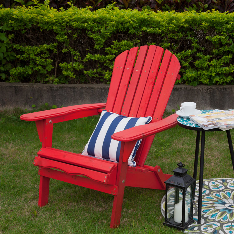 Chaise Adirondack pliante en bois massif Philbrick, Brun foncé