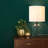 15" Table Lamp, Glass Base, Matte Black Finish, White Linen Shade, Rotary Switch On Socket, 5-Foot Clear Cord, Bedroom, Home Décor, Nightstand