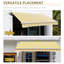 Patio Awning, Canopy Retractable Sun Shade Shelter W/ Manual Crank Handle For Deck, Yard-125181364-125181357