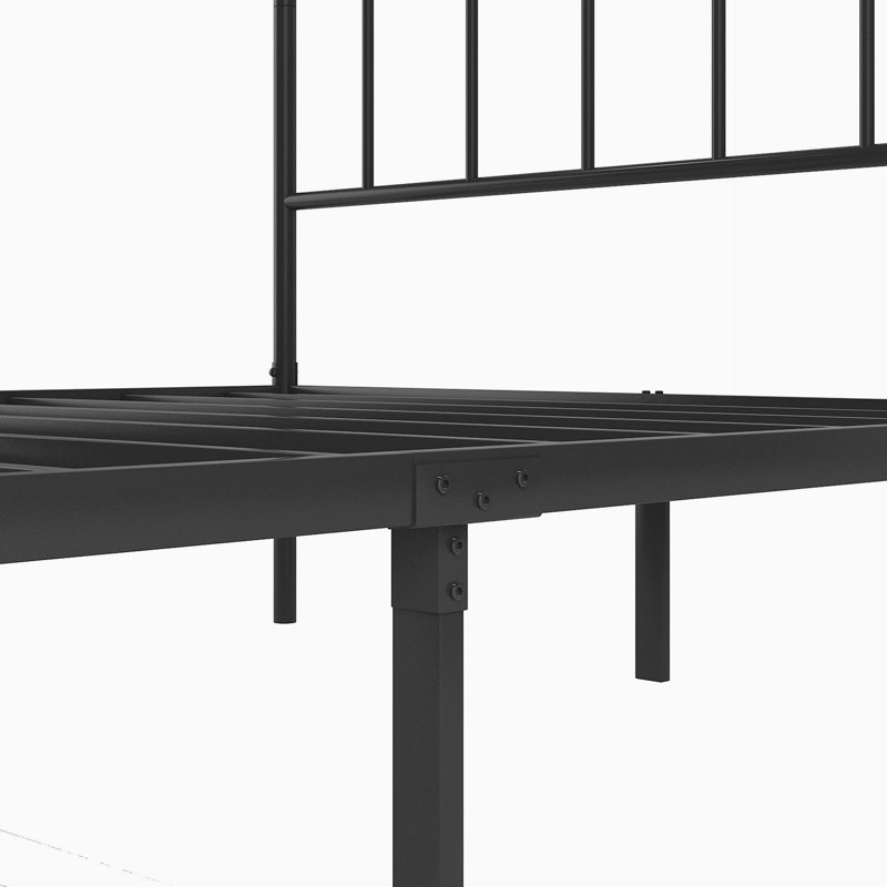 Lit plateforme en métal avec tête et pied de lit, support à lattes complet, rangement sous le lit, assemblage facile