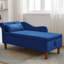 Méridienne de salon confortable avec cadre en velours bleu marine et soutien moderne-1364999589