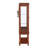 Lighted Curio Display Cabinet with Open Storage Space,Solid Wood Legs and adjustable Shelves, Acrylic Mirrored Back Panel, Tempered Glass Doors-1556161776