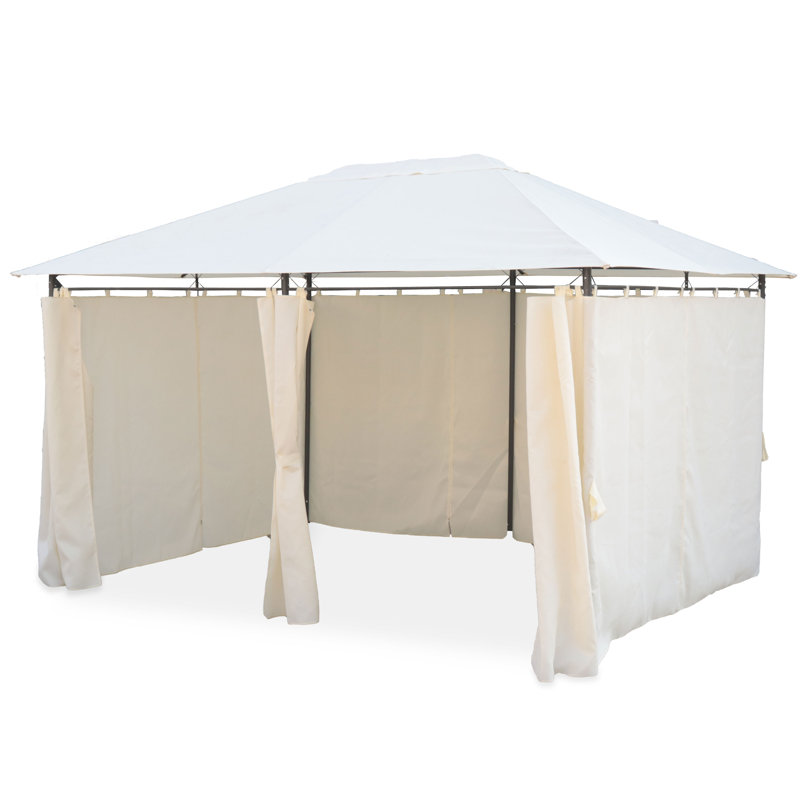 Phirun 3.9m x 2.9m Steel Patio Gazebo, Off White