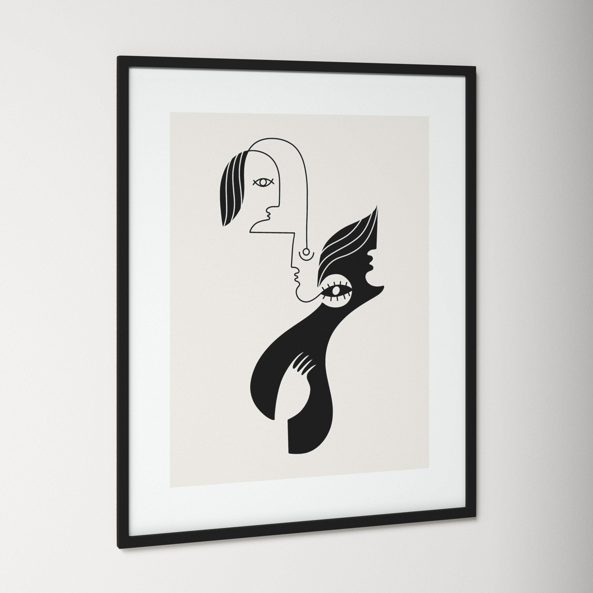 Past Life by Shatha Al Dafai, 41.38" H x 33.38" W x 0.875" D, Noir Black Framed