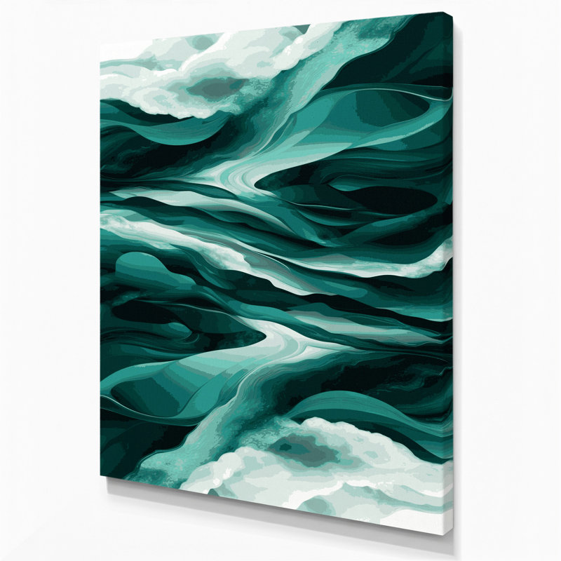 «Abstract Landscape 40 Green», art mural sur toile, H 14 po x l 11 po