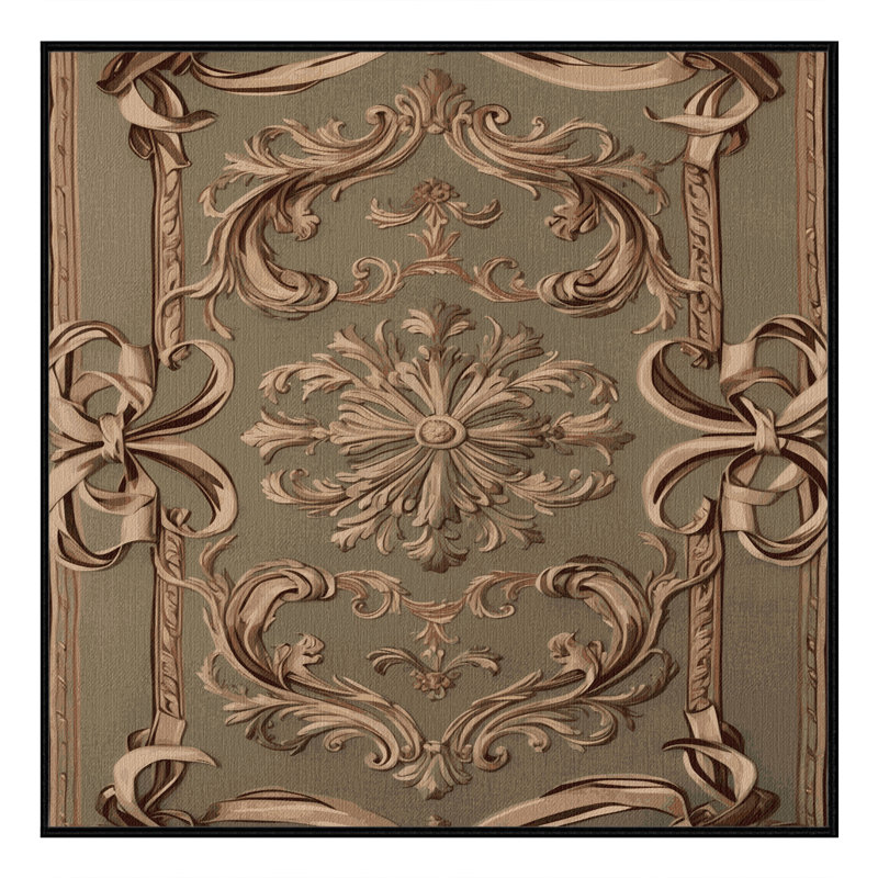 Tapis brun français lavable à la machine, Carré 7 pi