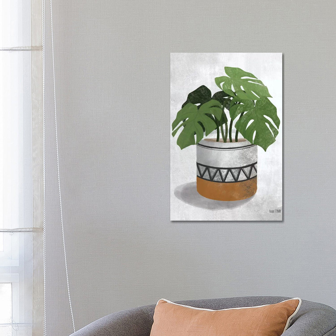 Monstera Plant by House Fenway - Wrapped Canvas Graphic Art