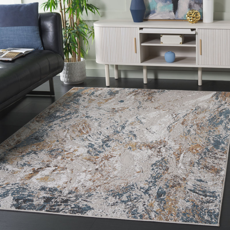 Kellee Performance Abstract Rug, Rectangle 5'3" x 7'6"