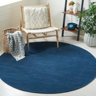 Batum Hand Loomed Wool/Cotton Rug in Blue/Navy