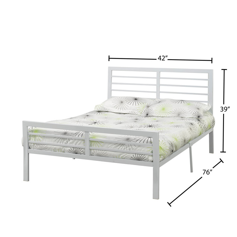 Lit plateforme Kaius, Simple, Blanc
