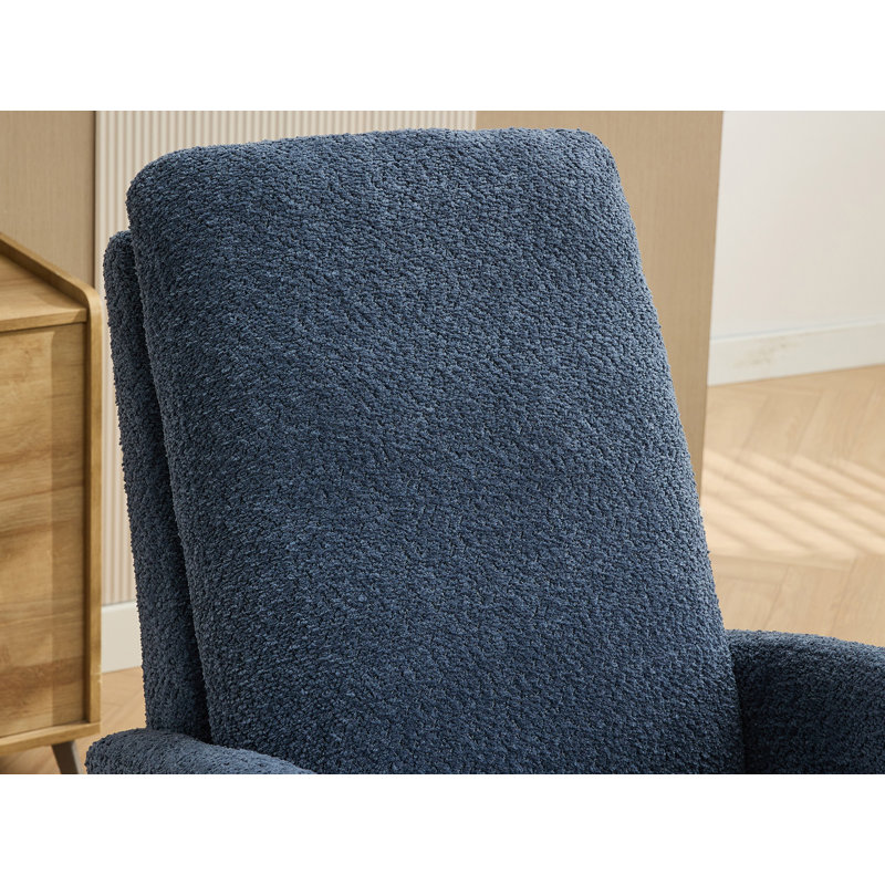 Chaise berçante rembourrée avec repose-pieds rétractable, Marine