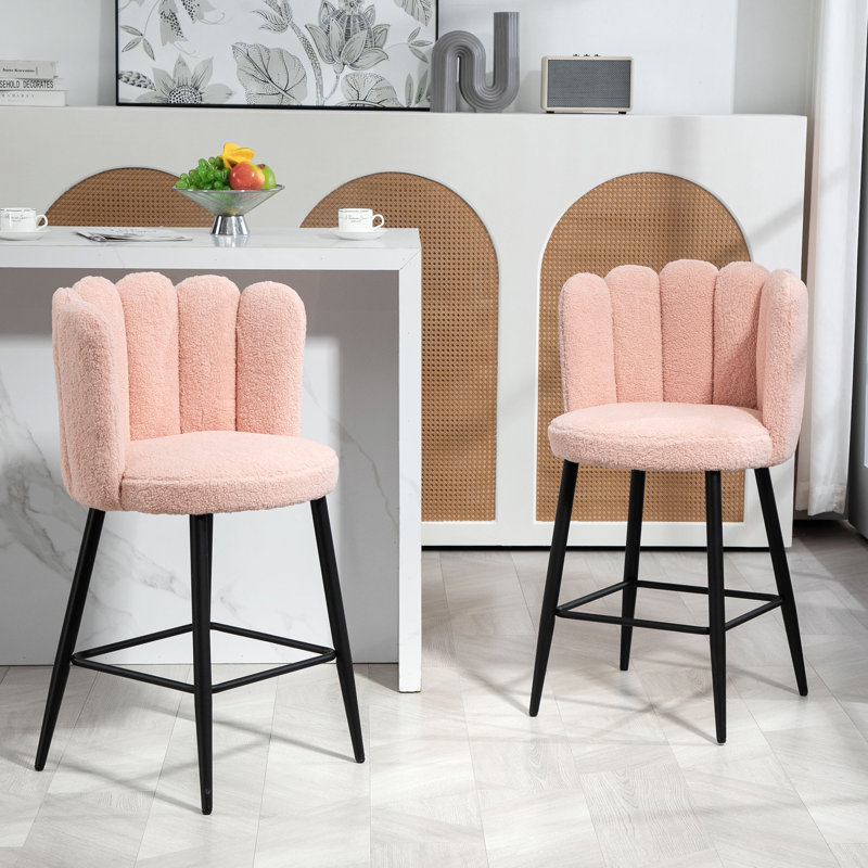 Tabouret de comptoir 25,6 po Melvie, Rose