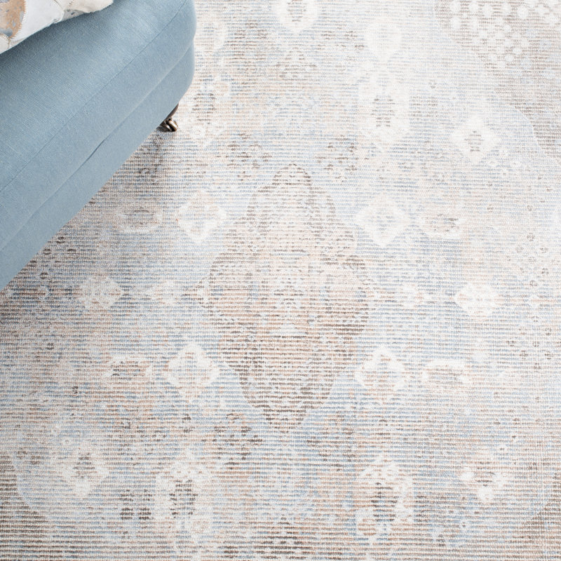 Oakland Hand Loomed Wool/Viscose Oriental Rug in Sand/Beige, Square 6'