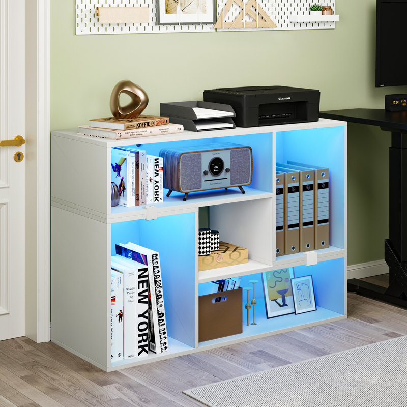 Bittar 55'' Entertainment Center Free Association Combinable TV Stand with LED Strip for up to 75", White