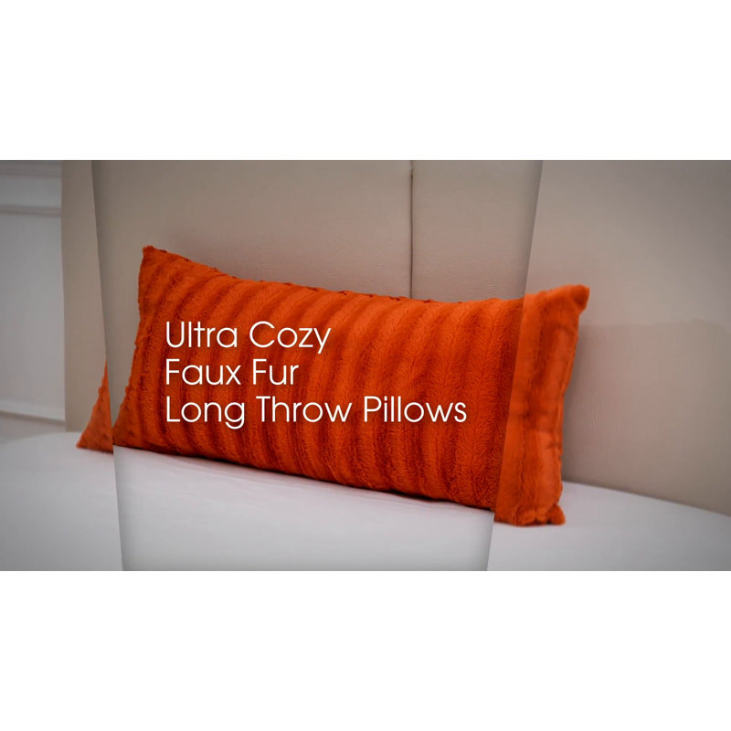 Chocolate Brown Faux Fur Rectangular Body Pillow