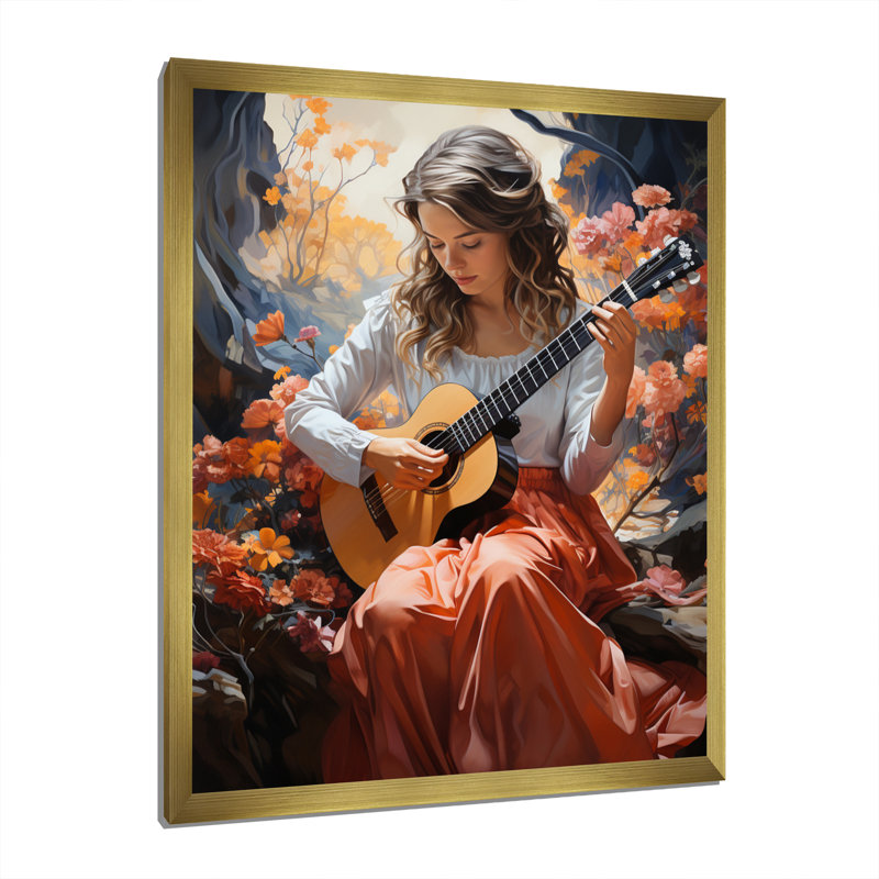 Radiant Serenade Music Portrait I - impression, H 32 po x l 24 po x P 1 po, Encadrement doré