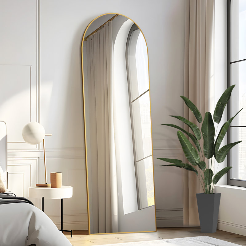 Grand miroir de plancher arqué pleine longueur, Or, 69 po x 24 po
