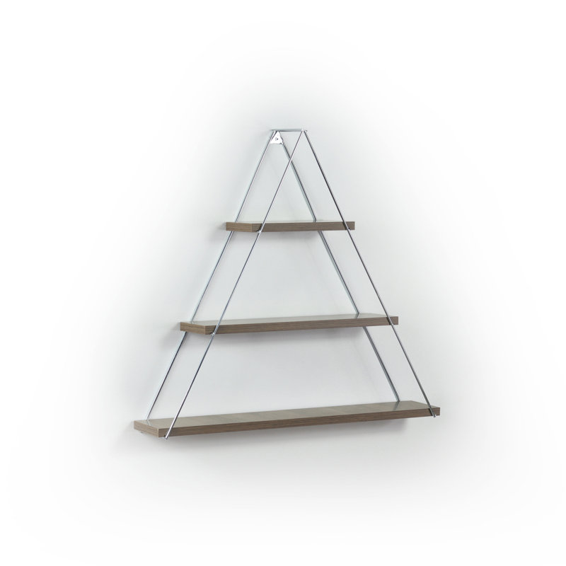 Étagère triangulaire murale suspendue Moset, Noyer