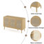 Buffet de rangement 47,2 "à 3 portes avec portes en rotin-21562521
