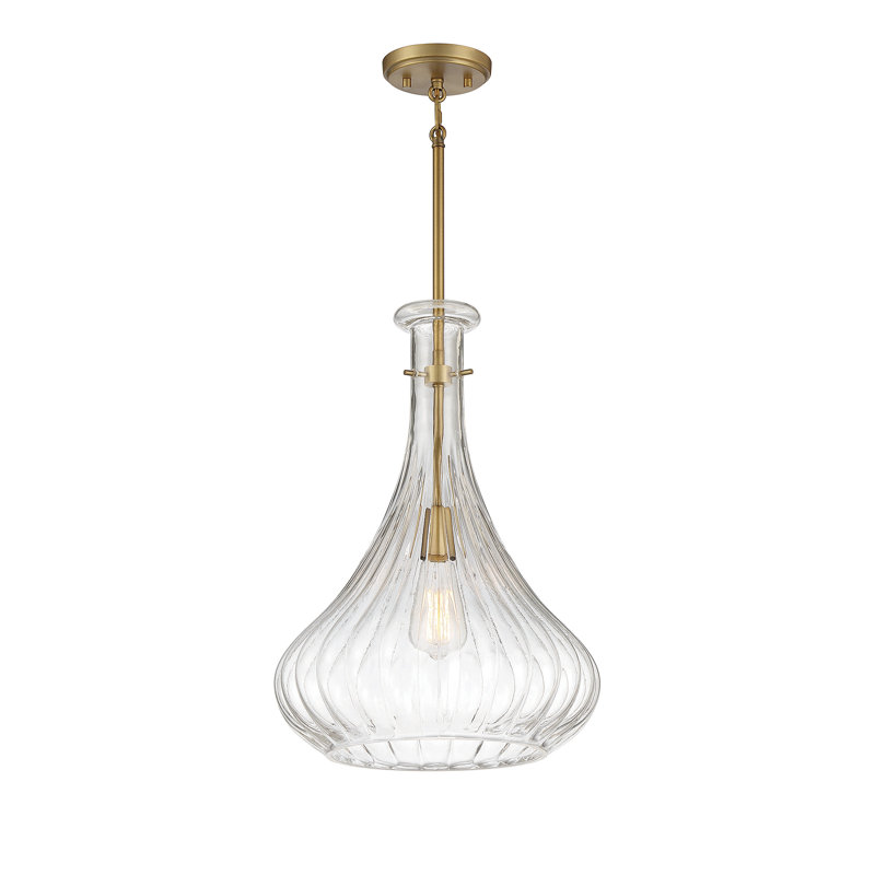 Stefanie 1 - Light Single Cone Pendant in Warm Brass, Warm Brass