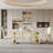 Solway 70.08" Dining Table Set, Modern Kitchen Table For 6 Person (1 Table 6 Chairs)-1440610200