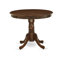 Ensemble de table de salle à manger moderne 5 pièces comprenant une table de salle à manger ronde avec piédestal et 4 chaises Parson, noyer antique-106914419-123096000-125407963