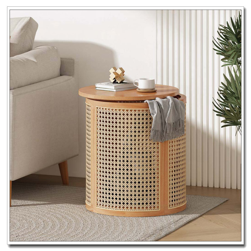 TABLE D'APPOINT EN CAOUTCHOUC SOLIDE, COULEUR NATURELLE