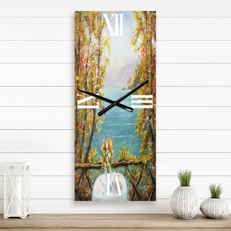 Horloge murale Terrace View by the Ocean, Petit