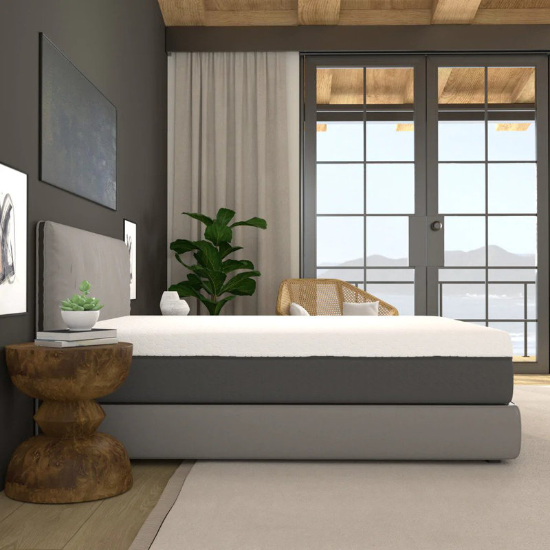 Matelas en mousse viscoélastique réactive de 12 po avec fermeture à glissière, fermeté moyenne, respirant, lavable à la machine